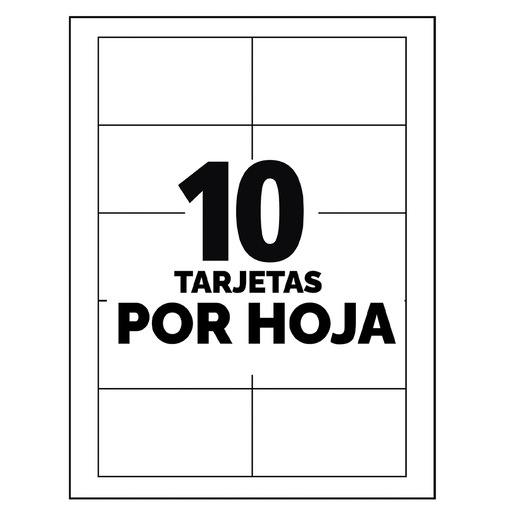 TARJETAS DE PRESENTACIÓN BLANCAS LÁSER 250 TARJETAS, 5 X 8.9