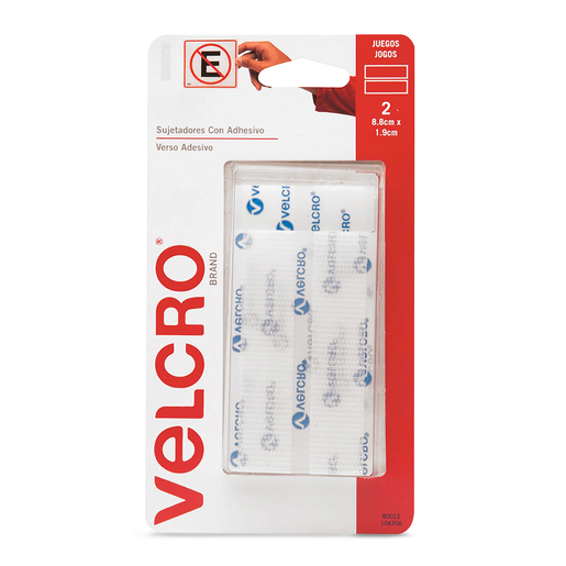 VELCRO TIRAS 2JGOS 8.8 X 1.9CM BLANCO