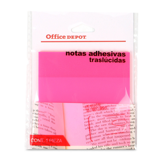 NOTAS ADHESIVAS OFFICE DEPOT TRANSPARENTES ROSA 50H