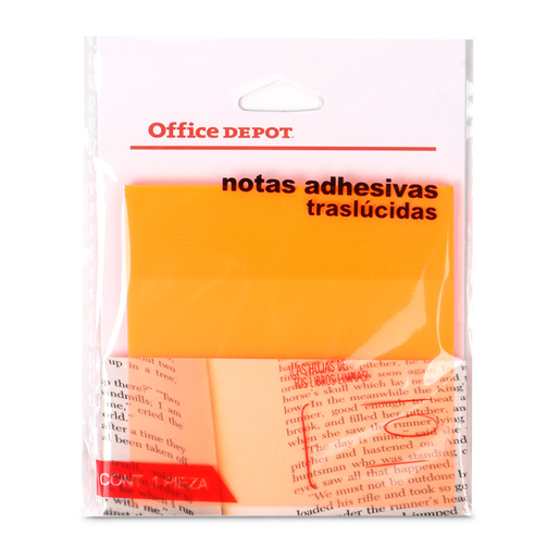 NOTAS ADHESIVAS OFFICE DEPOT TRANSPARENTES NARANJA 50H