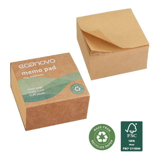 BLOCK DE NOTAS KRAFT ECONOVO 76X76MM 75GRS 400H