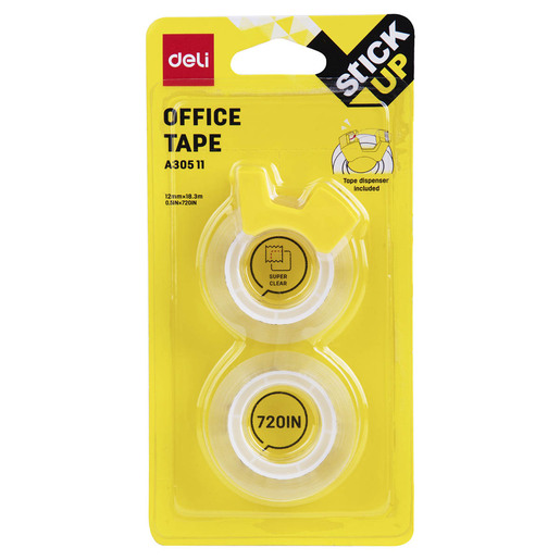 CINTA ADHESIVA OFFICE DEPOT MATE 12MM X 18.3MTS 2U
