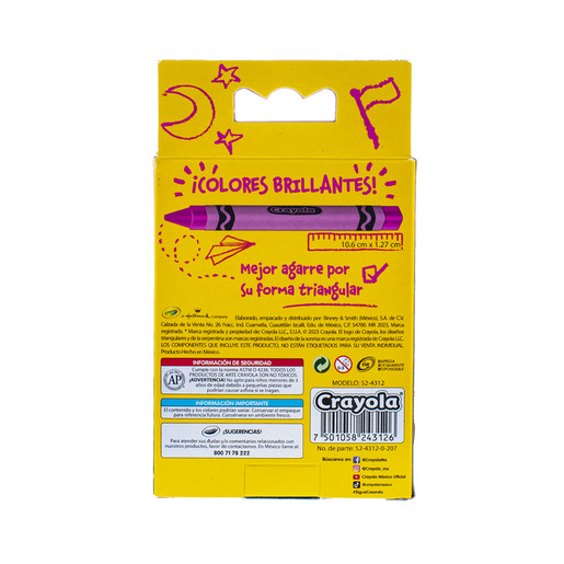 CRAYONES CRAYOLA TRIANGULARES DE CERA 12U