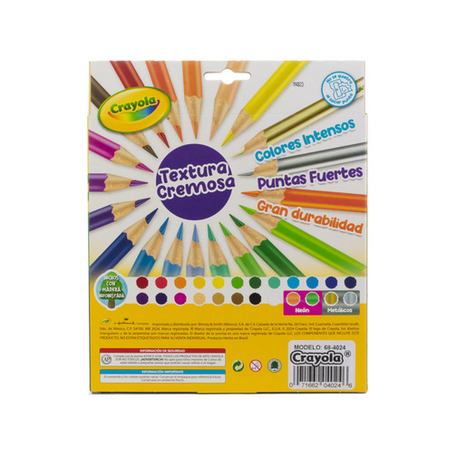 LAPICES DE COLOR CRAYOLA LARGOS 24U