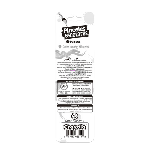 PINCELES CRAYOLA MANGO DE PLASTICO