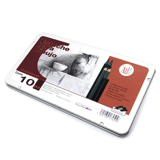 ESTUCHE METAL ALT LAPICES DE CARBON 10U