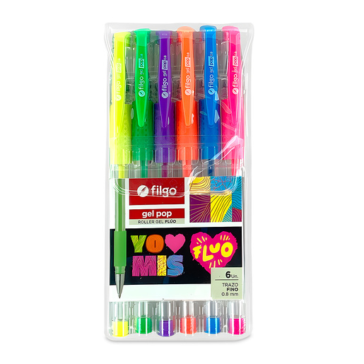 BOLIGRAFO FILGO ROLLER GEL GEL POP FLOURECENTES 6U