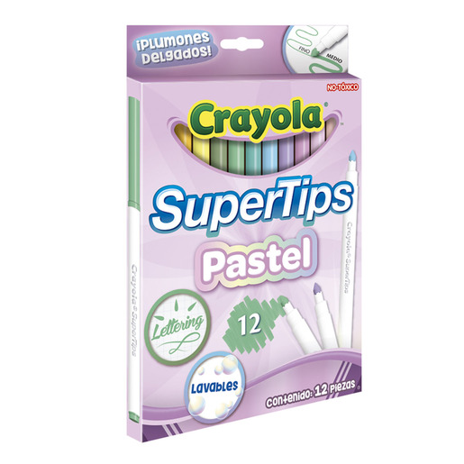 MARCADORES CRAYOLA SUPERTIPS PASTEL 12U