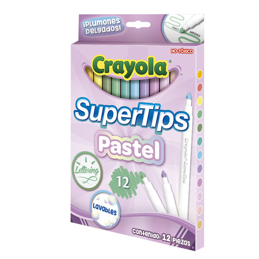 MARCADORES CRAYOLA SUPERTIPS PASTEL 12U