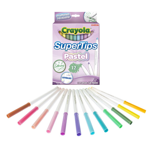 MARCADORES CRAYOLA SUPERTIPS PASTEL 12U