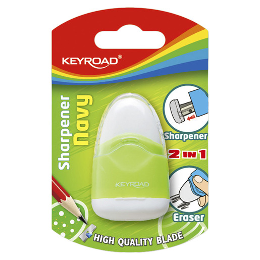 SACAPUNTAS + BORRADOR KEYROAD NAVY 1O