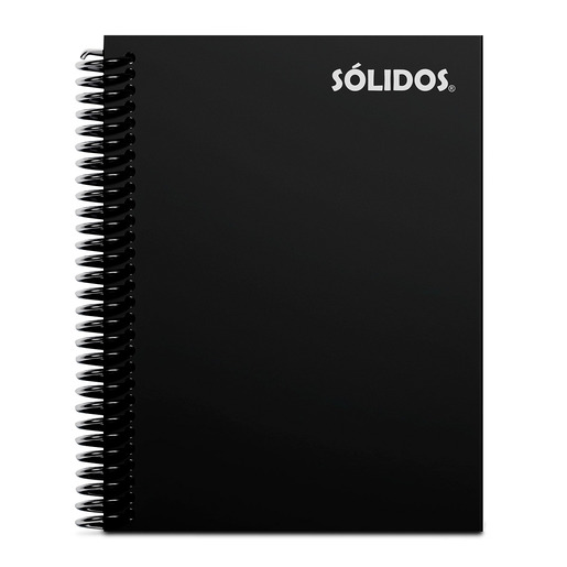 CUADERNO SOLIDO ESPIRAL CARTA PASTA FLEXIBLE NEGRO 100H LINEAS