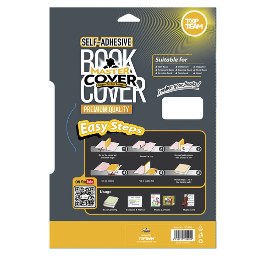 FORRO PARA CUADERNOS TOP TEAM COLORES BASICOS 8U (COLORES: ROJO, AMARILLO, AZUL Y VERDE)