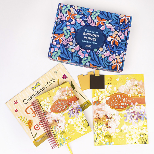 KIT AGENDA 2026 ESPIRAL AMOR AMARILLO