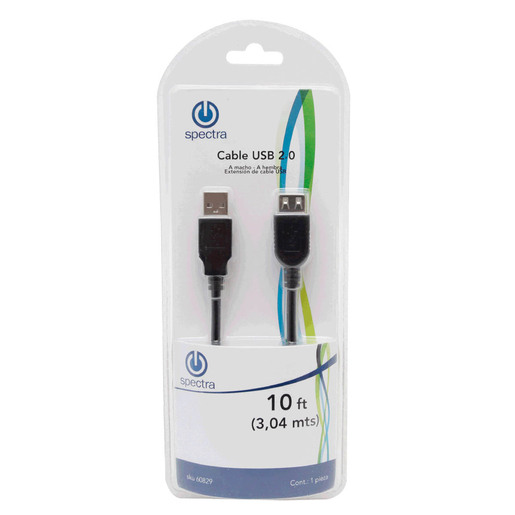 CABLE SPECTRA USB MACHO TIPO A A USB HEMBRA TIPO A 53612