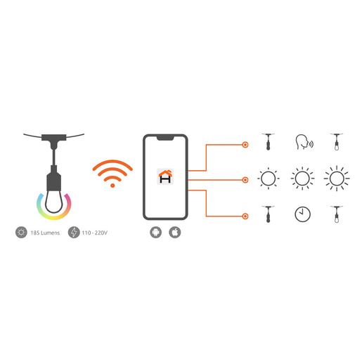 FOCO INTELIGENTE NEXXT GUIRNALDA PARA EXTERIORES RGB NHB-O100
