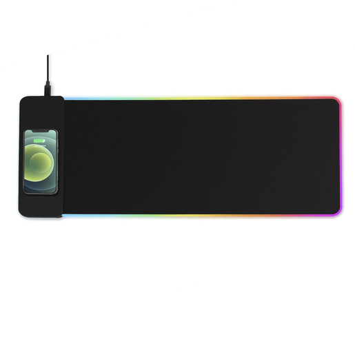 MOUSE PAD SPECTRA CON ILUMINACION RGB Y CARGADOR INALAMBRICO PJT-OMP2016