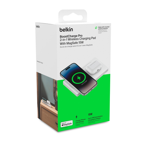 PAD MAGSAFE 2 EN 1 IPHONE 12-13-14-AIRPODS BLANCO