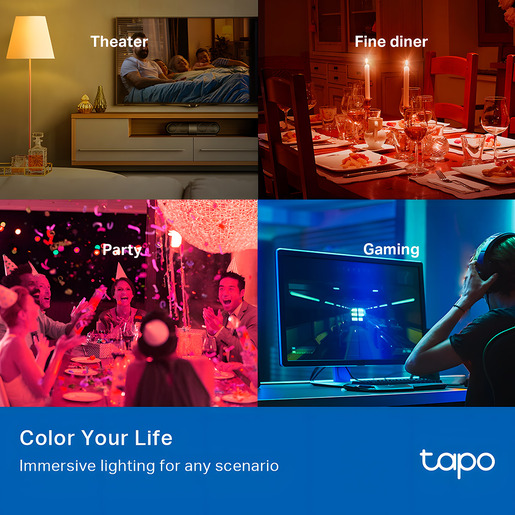 BOMBILLA INTELIGENTE WI-FI TAPO, MULTICOLOR