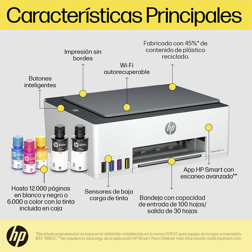 IMPRESORA MULTIFUNCIONAL HP 580 TANQUE DE TINTA (IMPRIME, COPIA Y ESCANEA)